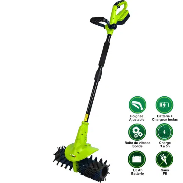 Brosse électrique sans fil KINO pour gazon synthétique