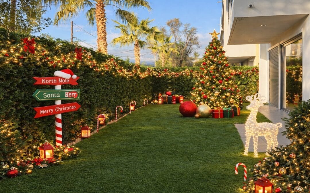 Installer du gazon synthétique pour Noël : idées déco extérieures